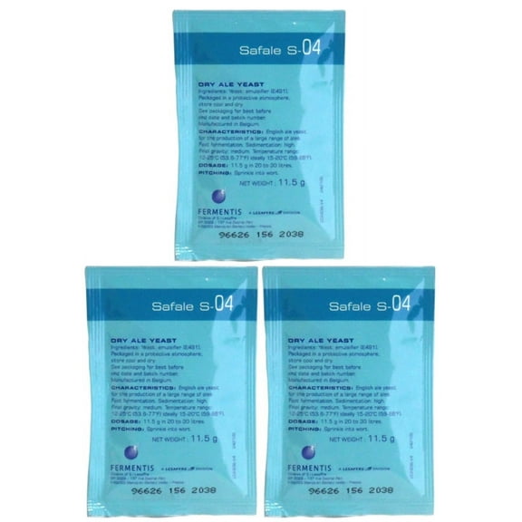Fermentis Safale S-04 Beer Yeast British style ales 11.5g - 3 pack