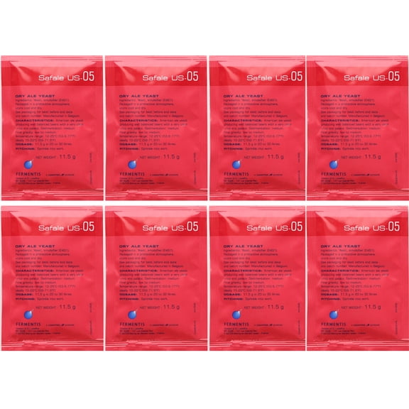 Fermentis - IM-239K-F7BJ-MP Safale US-05 Dry Yeast, 11.5 g (Pack of 8)