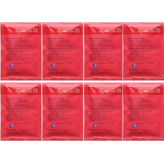 Fermentis - IM-239K-F7BJ-MP Safale US-05 Dry Yeast, 11.5 g (Pack of 8)