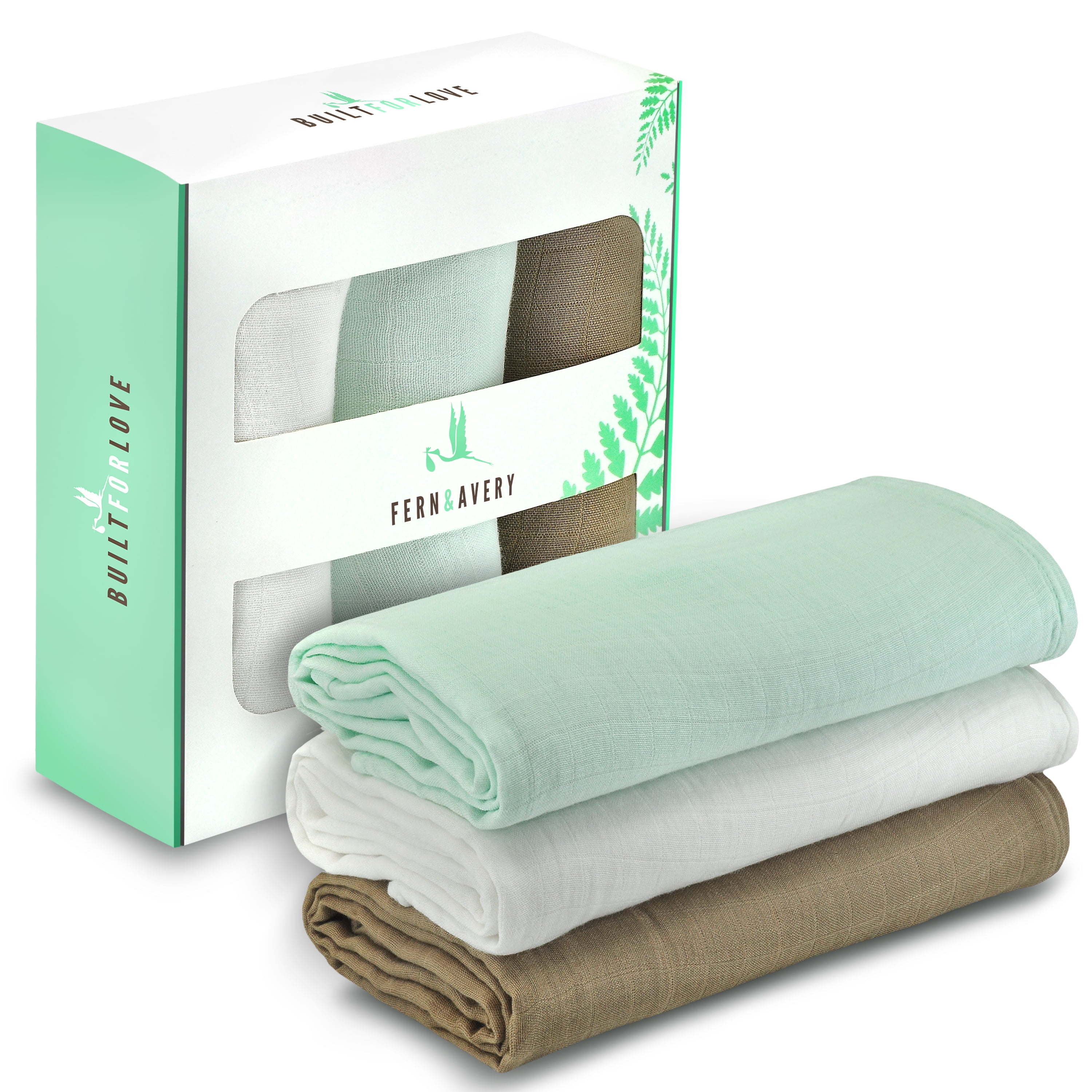 Fern & Avery Muslin Swaddle Blankets Receiving Blankets Baby