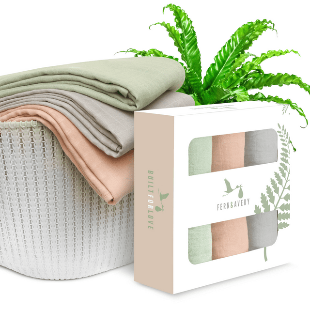 Fern & Avery Muslin Swaddle Blankets Receiving Blankets Baby