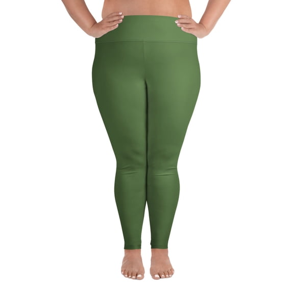 Fern Green, Green Plus Size Leggings, Green Leggings for Plus Size, Big Size Green Leggings, Green Leggings for Big Women