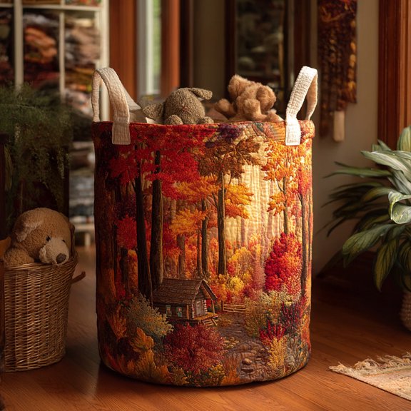 Fern Hollow Quilted Laundry Basket