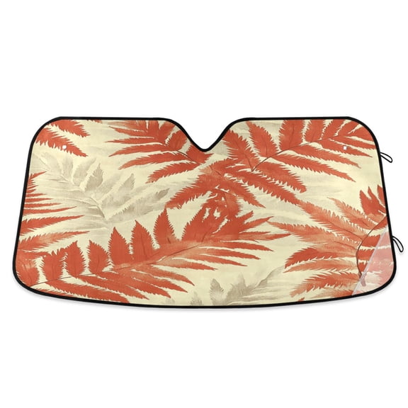 Fern Leaves Car Windshield Sun Shade Foldable Car Front Window Visor Heat and UV Protection 53x23.5
