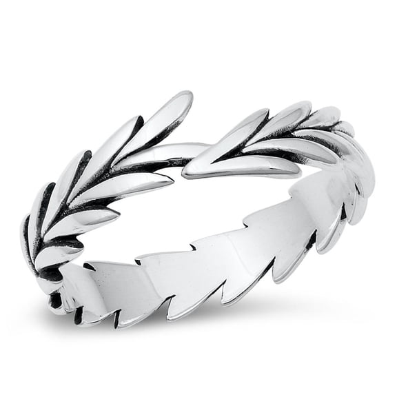 Fern Leaves Eternal Youth Ring .925 Sterling Silver Band Jewelry Female Male Unisex Size 6
