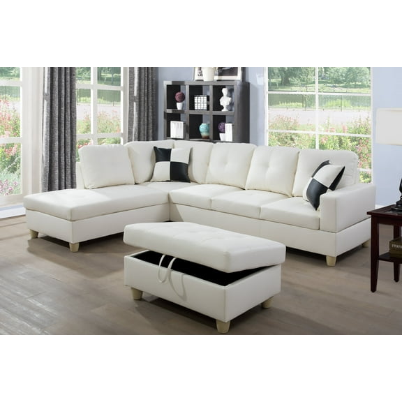 Fern Left Hand Sectional Sofa Set with ottoman