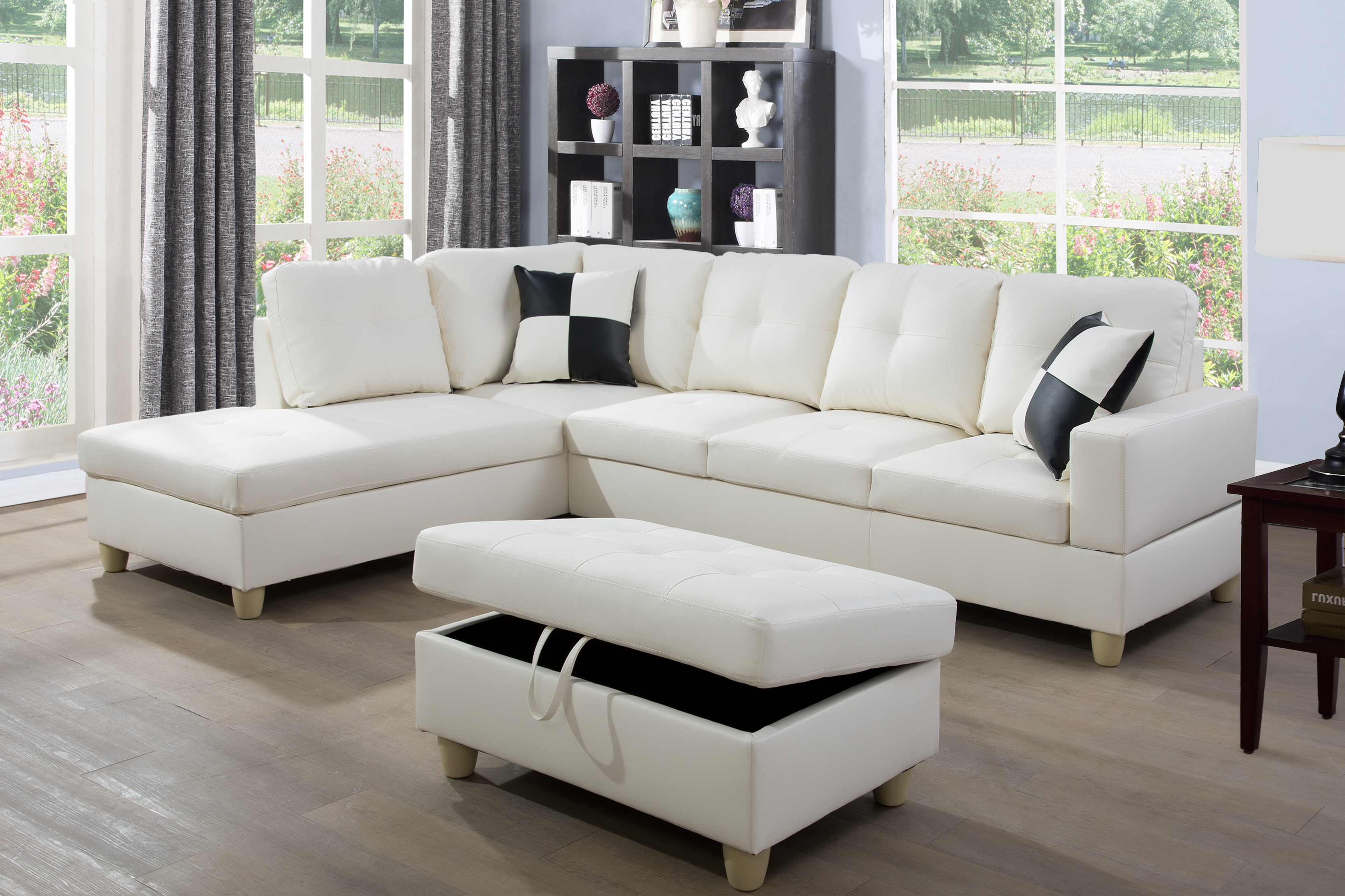 Fern Left Hand Sectional Sofa Set with ottoman