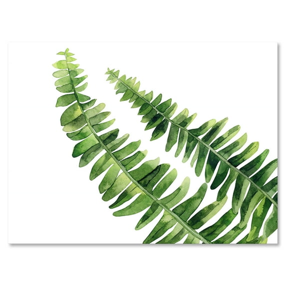 Fern Plant Leaves Detail I 40 in x 30 in Painting Canvas Art Print, by Designart