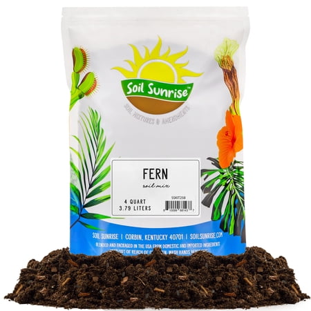 Fern Plant Potting Soil Mix (4 Quarts), Custom Hand Blended Mixture for Indoor/Outdoor Container Gardening