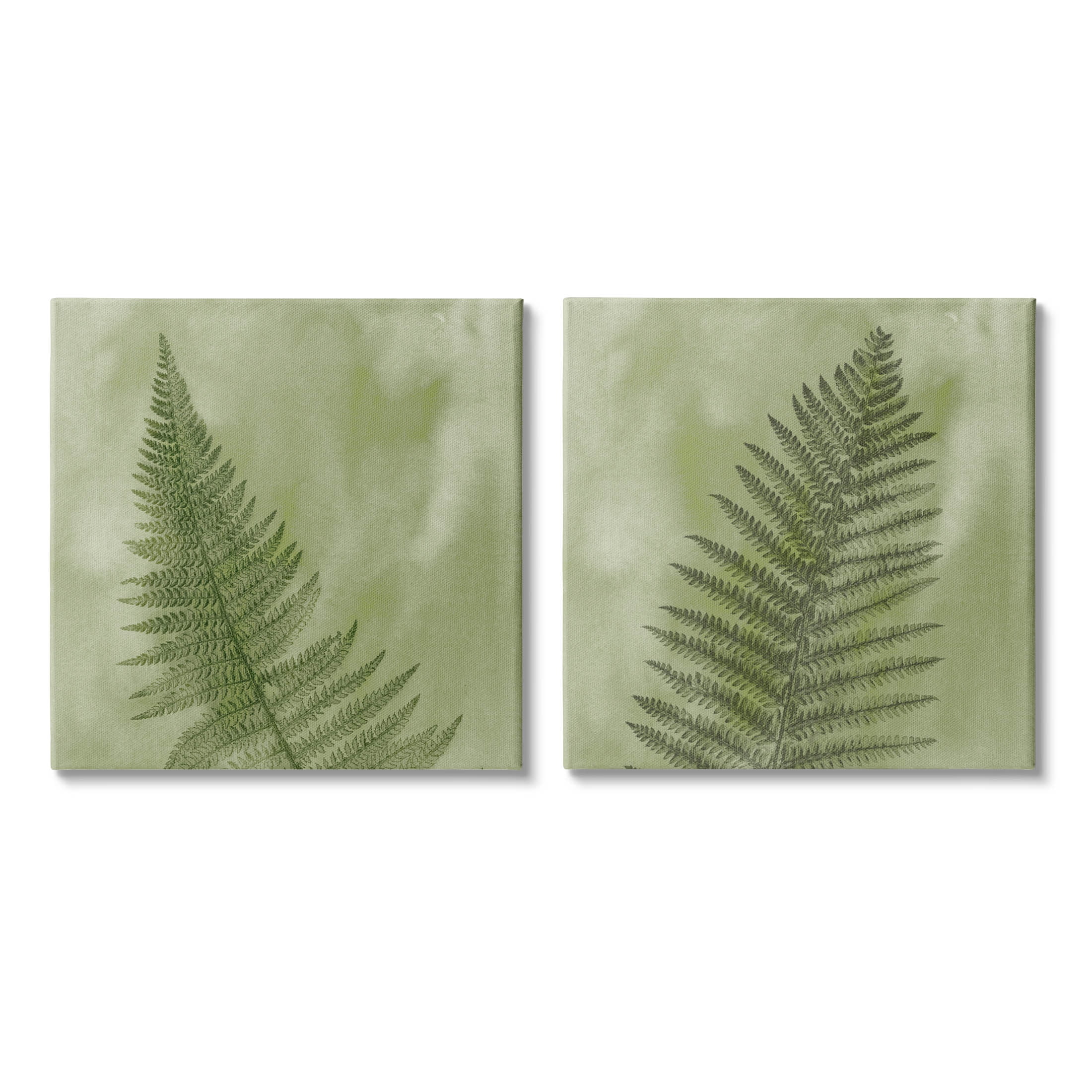 Fern Sprouts Forest Nature Leaves Botanical & Floral Graphic Art Gallery Wrapped Canvas Print Wall Art, Set of 2