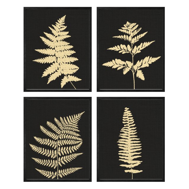 Fern Wall Art Framed Botanical Prints Set of 4 Flowers Plants Framed ...