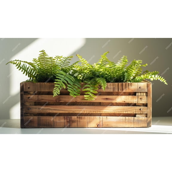 FernWooden CrateAir Purifying Indoor Plant 8" Hanging Basket