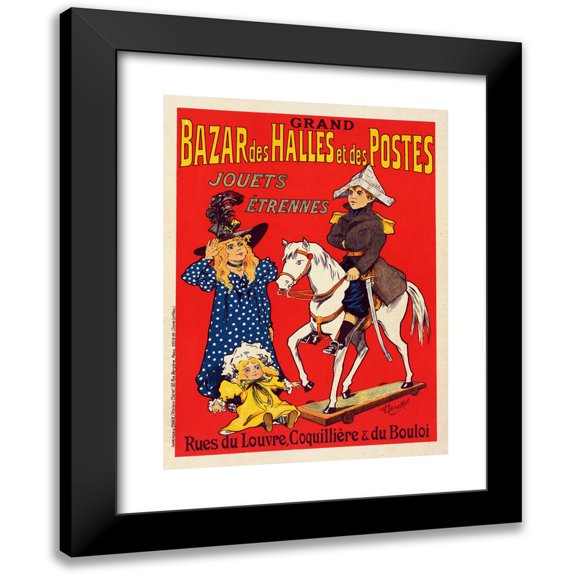 Fernand Fernel 11x14 Black Modern Framed Museum Art Print Titled - Halles and Posts Bazaar (1900)