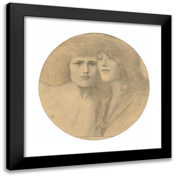 Fernand Khnopff 12x12 Black Modern Framed Museum Art Print Titled - The Caresses