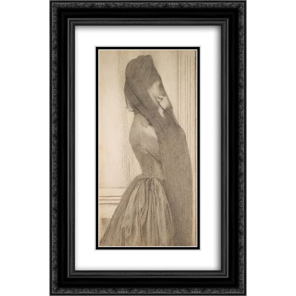 Fernand Khnopff 2x Matted 16x24 Black Ornate Framed Art Print 'The Veil'