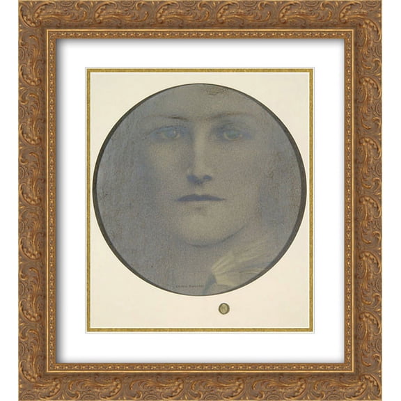 Fernand Khnopff 2x Matted 20x22 Gold Ornate Framed Art Print 'Distrust'