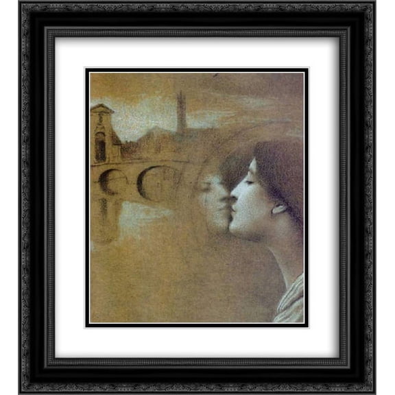 Fernand Khnopff 2x Matted 20x24 Black Ornate Framed Art Print 'My Heart Cries for the Past'
