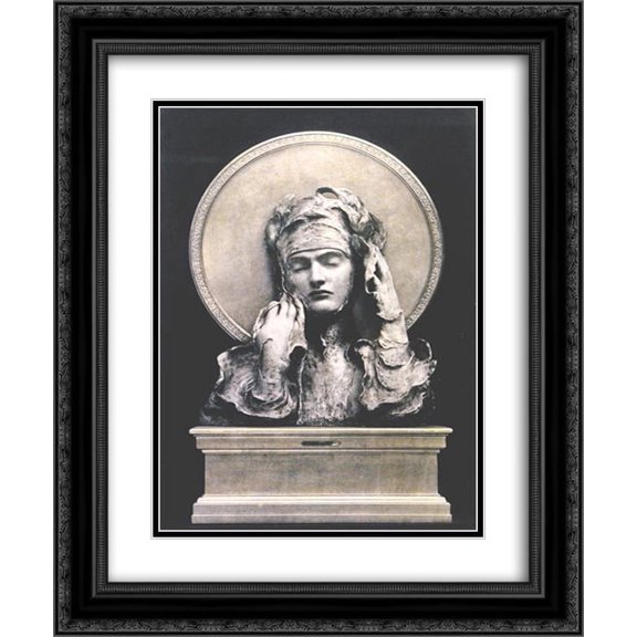 Fernand Khnopff 2x Matted 20x24 Black Ornate Framed Art Print 'Standing Woman'