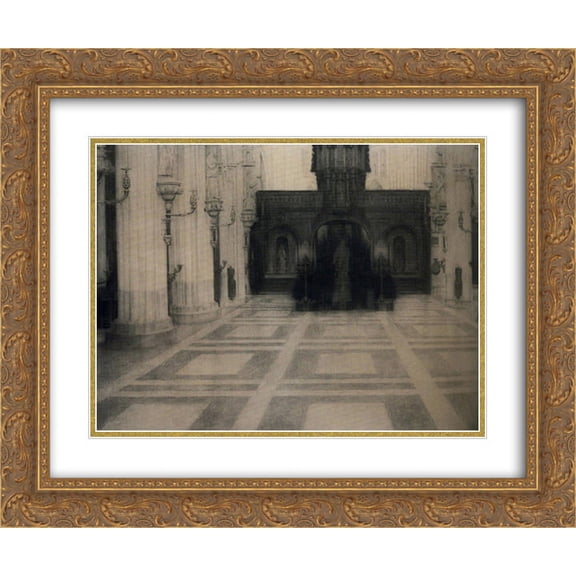 Fernand Khnopff 2x Matted 24x20 Gold Ornate Framed Art Print 'In Bruges. A Church'