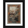 thumbnail image 1 of Fernand Lematte 17x24 Black Ornate Framed Double Matted Museum Art Print Titled: Destruction of the Porte Mars Castle (1882), 1 of 5