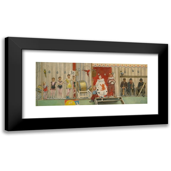 Fernand Pelez 14x8 Black Modern Framed Museum Art Print Titled - Grimaces and Misery; the Acrobats