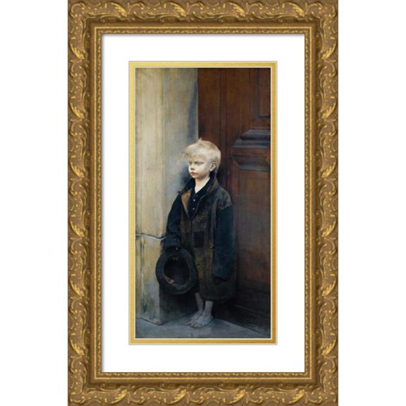 Fernand Pelez 9x14 Gold Ornate Wood Frame and Double Matted Museum Art Print Titled - Misery Or&nbsp;Little Beggar