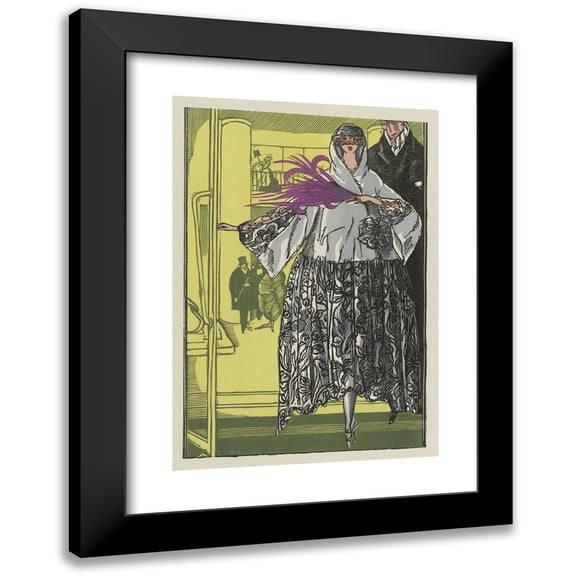 Fernand Siméon 11x14 Black Modern Framed Museum Art Print Titled - With Black and White Ball; Evening Coat (1921)