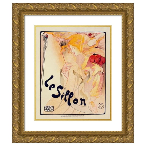 Fernand Toussaint 20x24 Gold Ornate Framed and Double Matted Museum Art Print Titled - Le Sillon (1897)