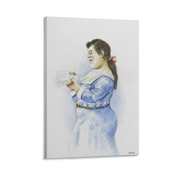 Fernando Botero La Lettera High-Definition Spray-Painted Oil Paintings for Versatile Decor - Home & Commercial Wall Art Poster Scroll Canvas Painting Picture Living Room Decor Home 12x18inch(30x45cm)