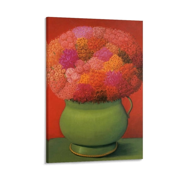 Fernando Botero Poster Flowers Still Life Famous Poster Posters Wall Art Painting Canvas Gift Living Room Prints Bedroom Decor Poster Artworks 24x36inch(60x90cm)