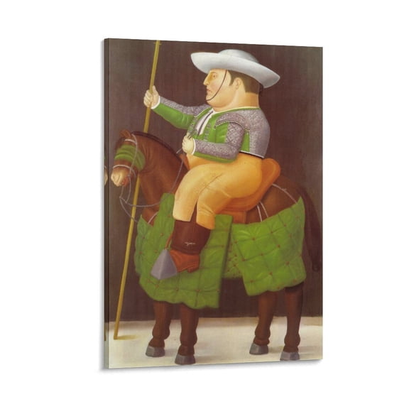 Fernando Botero Poster Horseman Famous Poster Print Photo Art Painting Canvas Poster Home Decorative Bedroom Modern Decor Posters Gifts 24x36inch(60x90cm)