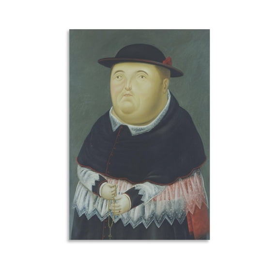 Fernando Botero Priest in The Manner Paintings Wall Art Poster Gifts Canvas Painting Poster Wall Art Decorative Picture Prints Modern Decor 08x12inch(20x30cm)