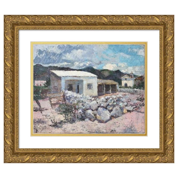 Fernando Fader 24x20 Gold Ornate Framed and Double Matted Museum Art Print Titled - The Beaches of Guasapampa (circa 1930)