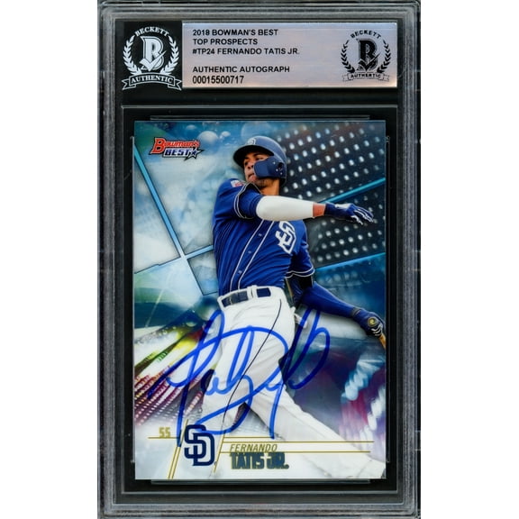 Fernando Tatis Jr. Autographed 2018 Bowman's Best Top Prospect Rookie Card #TP-24 San Diego Padres Beckett BAS #15500717