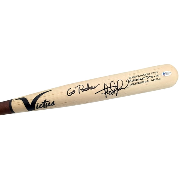 Fernando Tatis Jr. Autographed Blonde Victus Game Model Bat San Diego Padres "Go Padres" Beckett BAS 189448