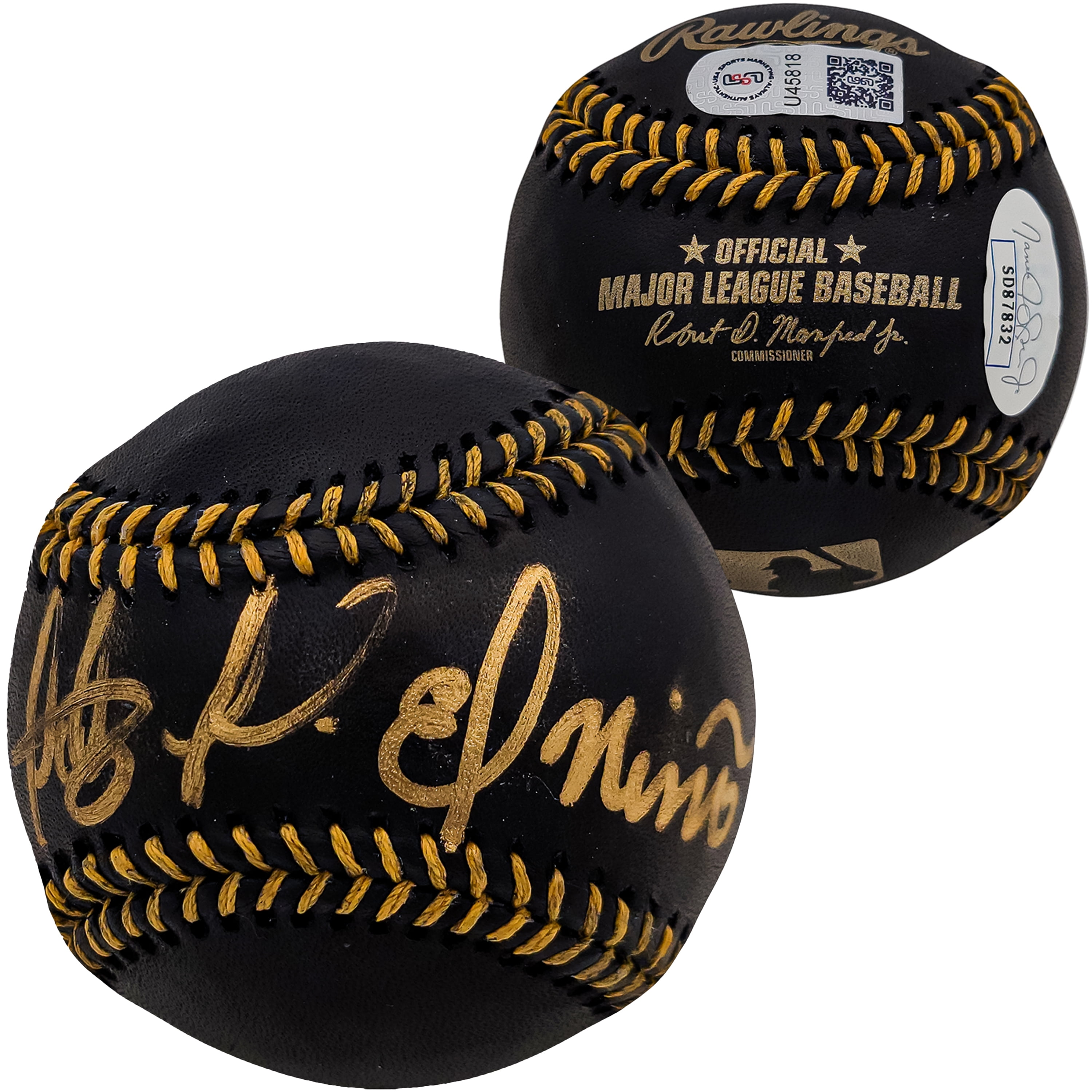 Fernando Tatis Jr. Autographed Official Black MLB Baseball San Diego Padres In Gold "El Nino