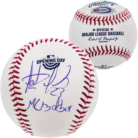 Fernando Tatis Jr. Autographed Official MLB 2019 Opening Day Logo Baseball San Diego Padres "MLB Debut 3/28/2019" JSA 202011
