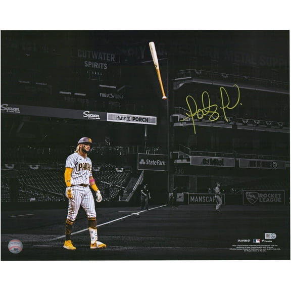 Fernando Tatis Jr. San Diego Padres Autographed 16" x 20" Bat Flip Spotlight Photograph - Fanatics Authentic Certified