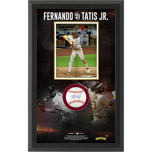 Fernando Tatis Jr. San Diego Padres Framed Autographed 25.5" x 16.25" Baseball Shadowbox Collage - Fanatics Authentic Certified