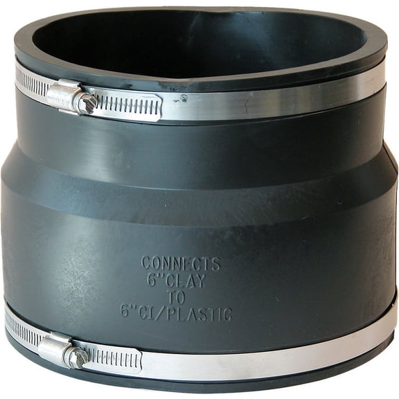 Fernco Clay Coupling 1002-66 - 6 Inch Clay x Plastic Pipe Fitting