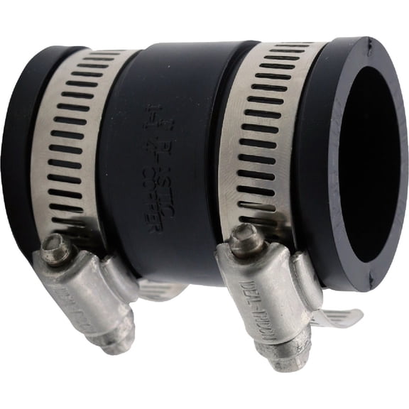Fernco 1056-100 1-in. Flexible PVC Pipe Coupling for Plastic and Copper Plumbing Connections in Black