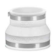 Fernco 1056-43W Reducing 4" x 3" Flexible Pipe Coupling Socket Plumbing Plastic PVC ABS, Cast Iron, Lead in White