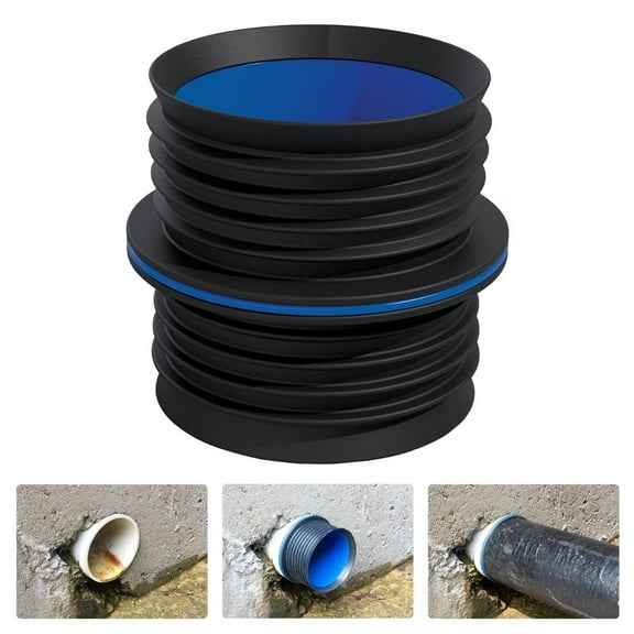 Fernco 6" ICON Pushfit DWV Internal Coupling Sheared Off Pipe Connector, Plastic, Cast Iron and Copper