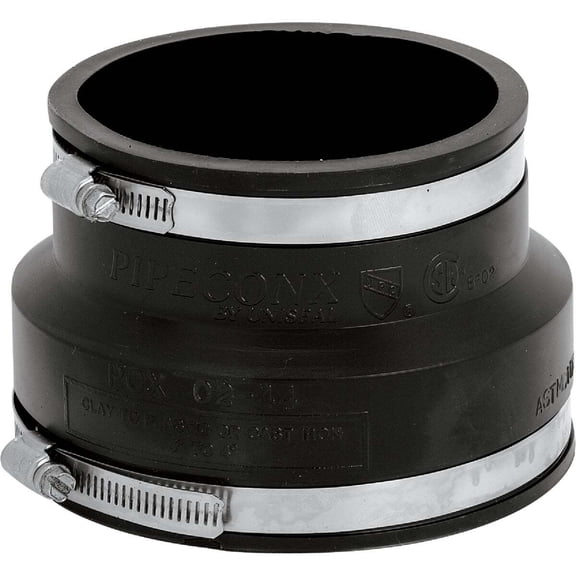 The Fernco Joint Sealer Company Flexible Pipe Coupling - Reducing Coupler - 1 Piece, 6" x 4"