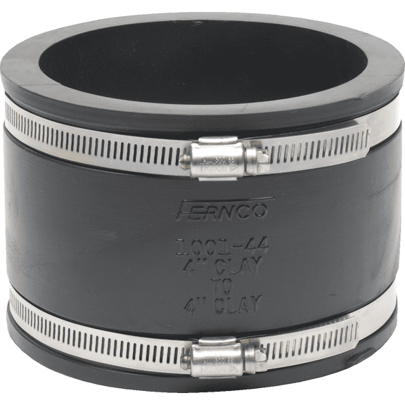 Fernco Flexible Coupling - Clay-to-Clay - Pack of 4 Residential Use, Standard Application