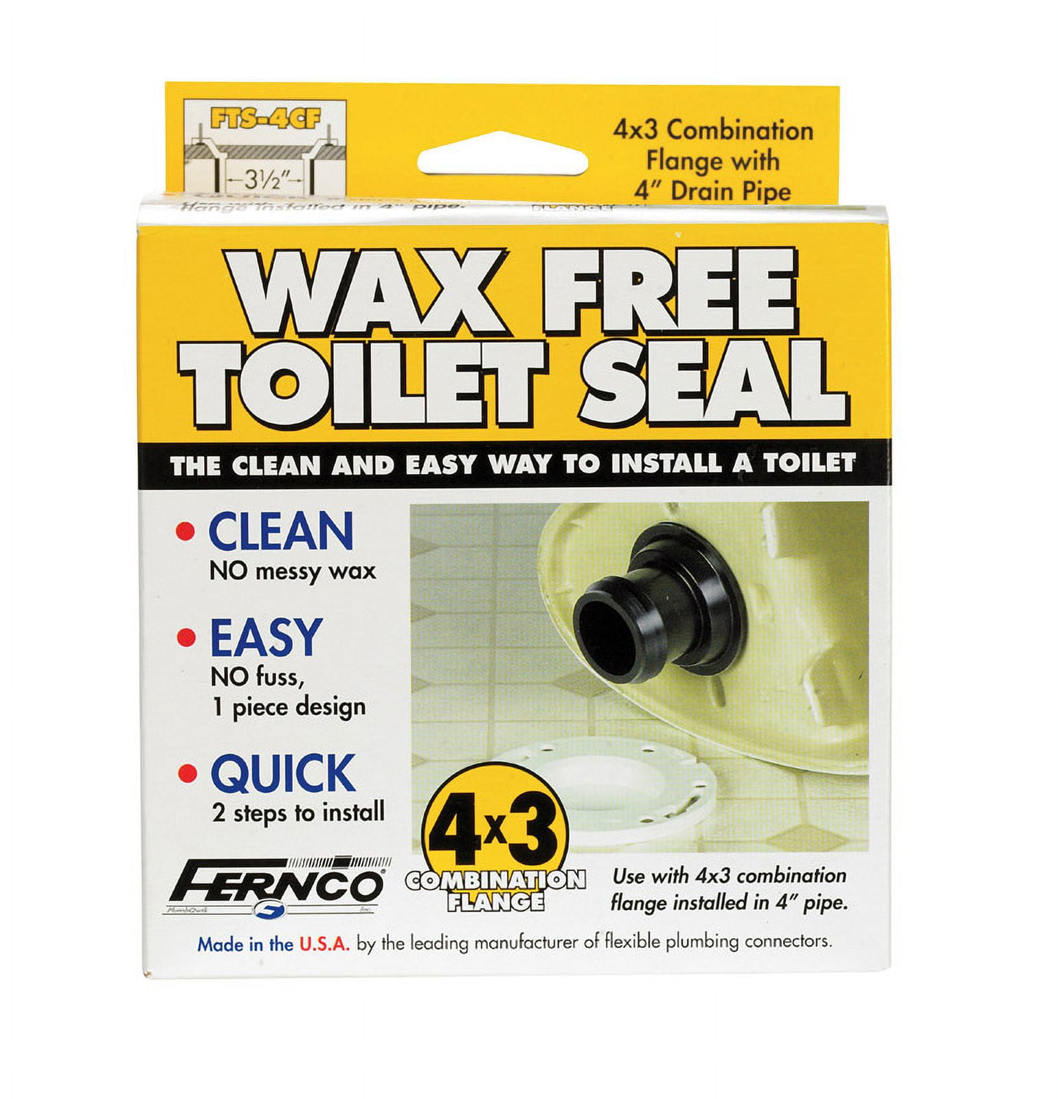 Fernco Gray Flexible PVC Wax Free Toilet Seal