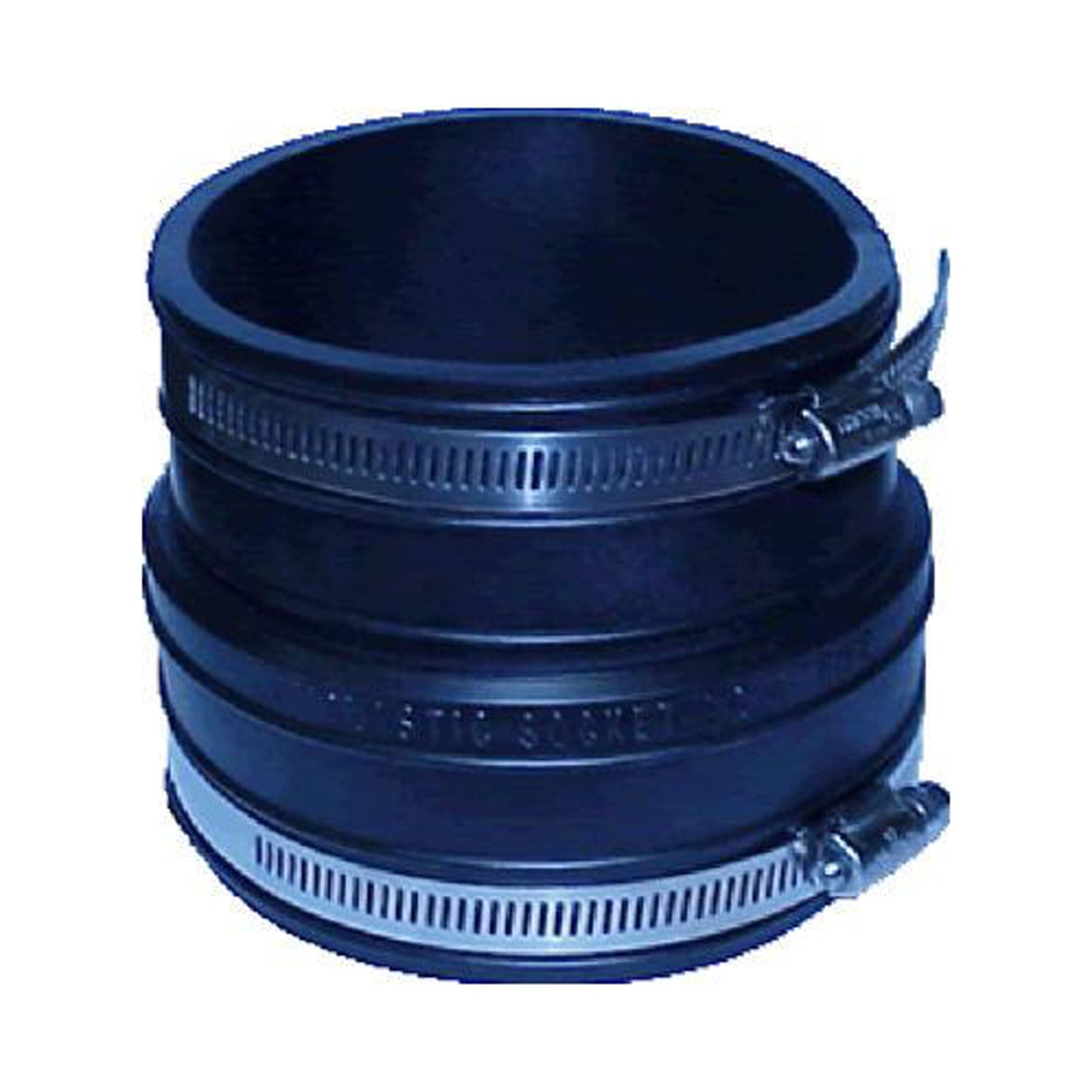 Black Flexible Coupling with Stainless Steel Clamps, 4 x 3 Inch