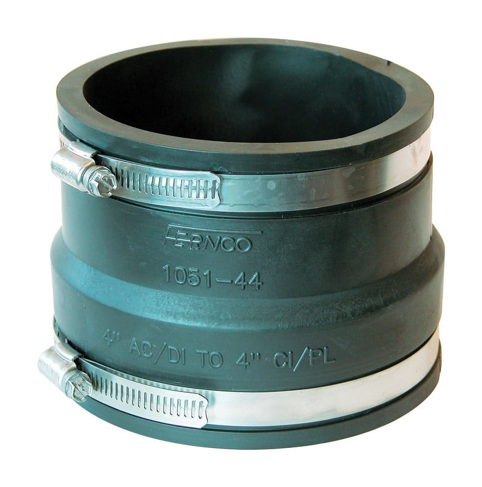 Fernco 4 in. Black PVC Flexible Coupling with Stainless Steel Clamps