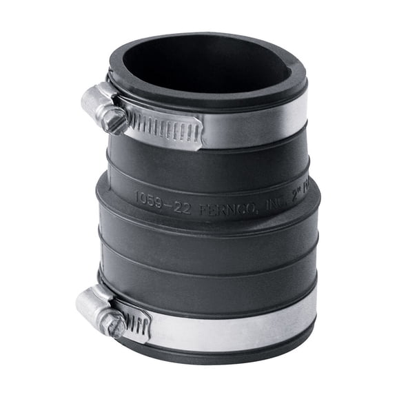 Fernco P1059-22 2-Inch by 2-Inch Rubber Flexible Coupling Repair Fitting
