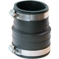 2-Inch Black Flexible PVC Coupling with Stainless Steel Clamps